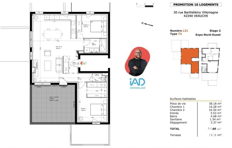 Appartement - 77 m² - 4 pièces