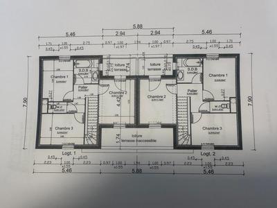 Maison - 80 m² - 4 pièces