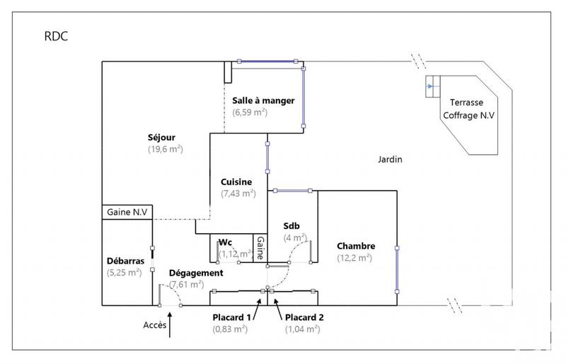 Appartement - 66 m² - 2 pièces