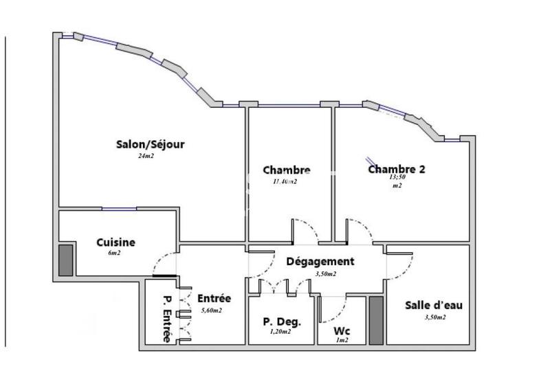 Appartement - 70 m² - 3 pièces