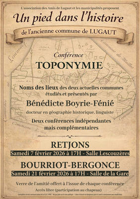 Conférence toponymie : un pied dans l'histoire de l'ancienne commune de Lugaut