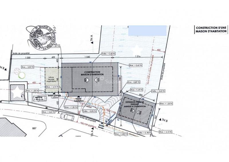 Terrain constructible - 1 200 m²