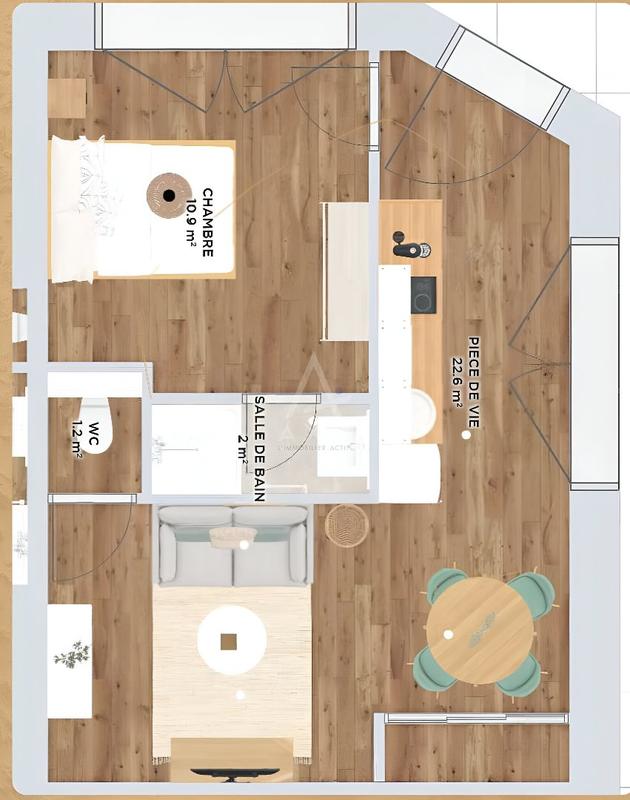 Appartement - 36 m² - 2 pièces