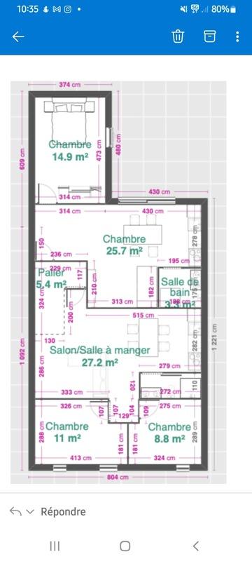 Maison traditionnelle - 105 m² - 1 pièce