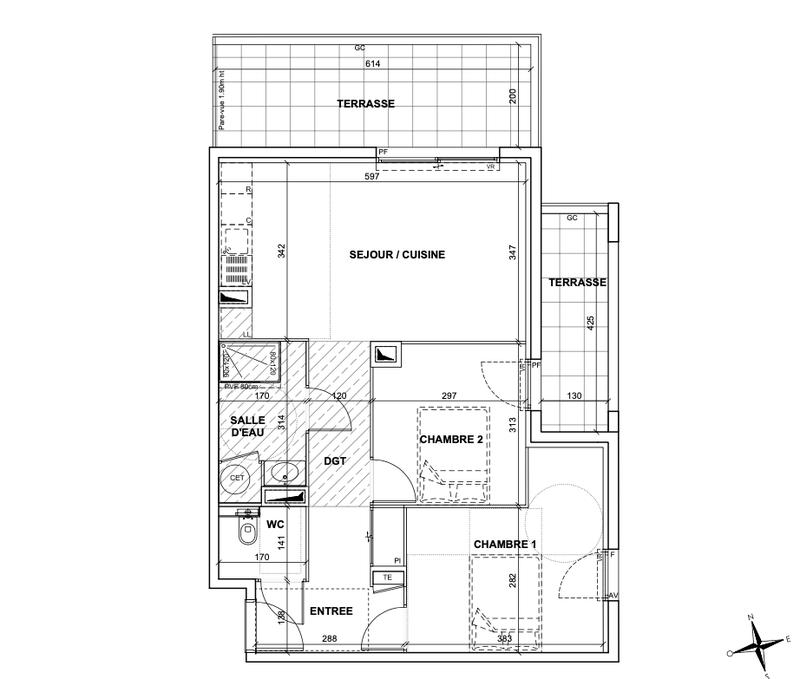 Appartement - 59 m² - 3 pièces