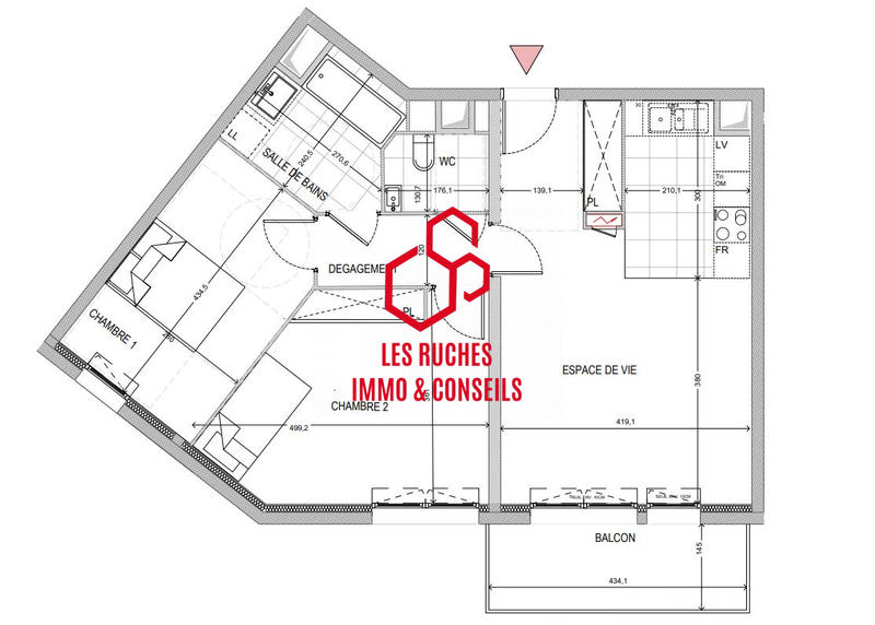 Appartement - 66 m² - 3 pièces