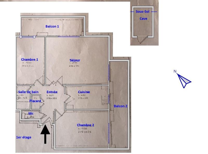 Appartement - 61 m² - 3 pièces