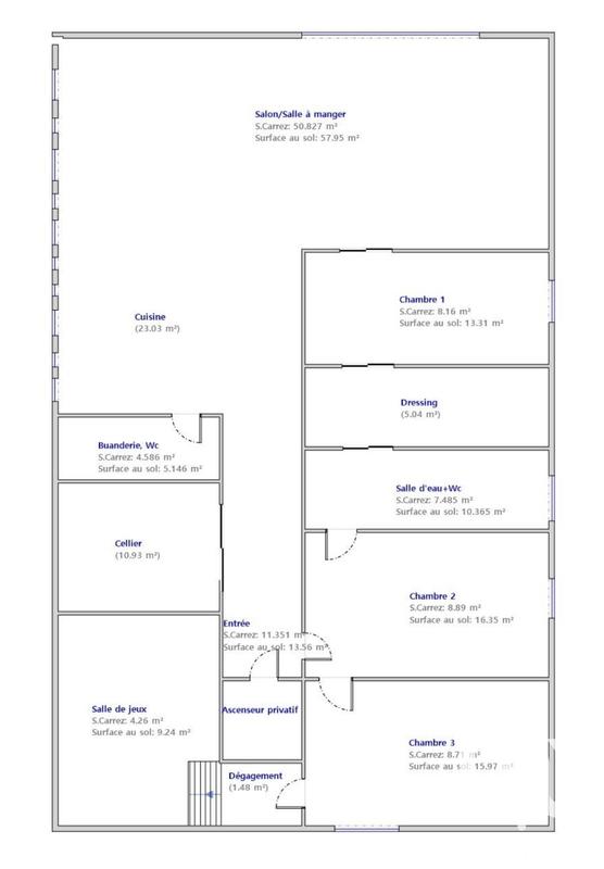 Appartement - 133 m² - 4 pièces