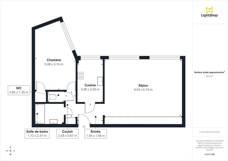 Appartement - 65 m² - 3 pièces