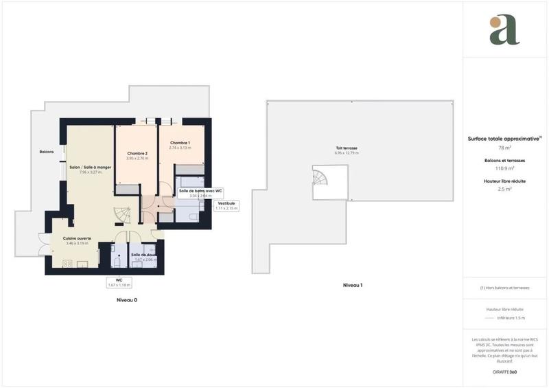 Appartement ancien - 80 m² - 3 pièces