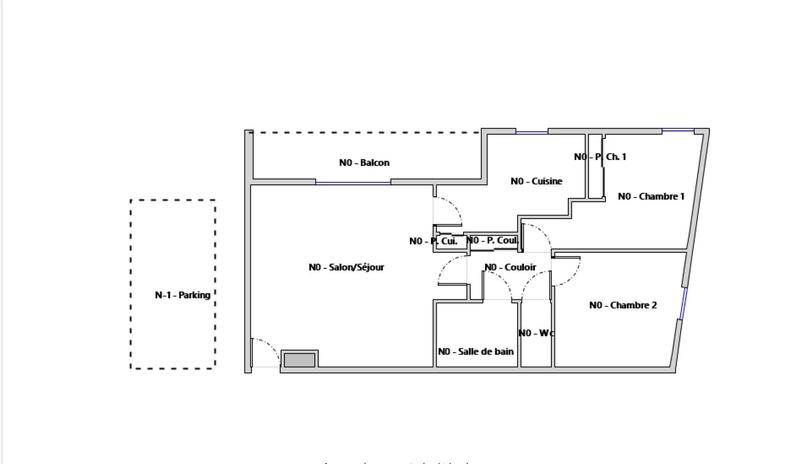 Appartement - 61 m² - 3 pièces