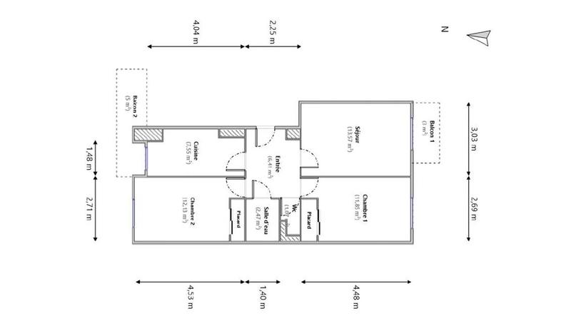 Appartement - 55 m² - 3 pièces