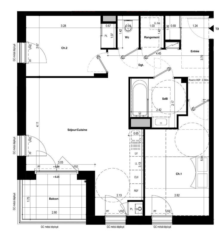 Appartement - 62 m² - 3 pièces