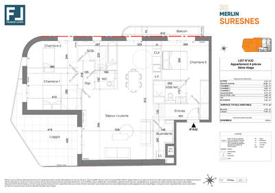 Appartement - 118 m² - 4 pièces