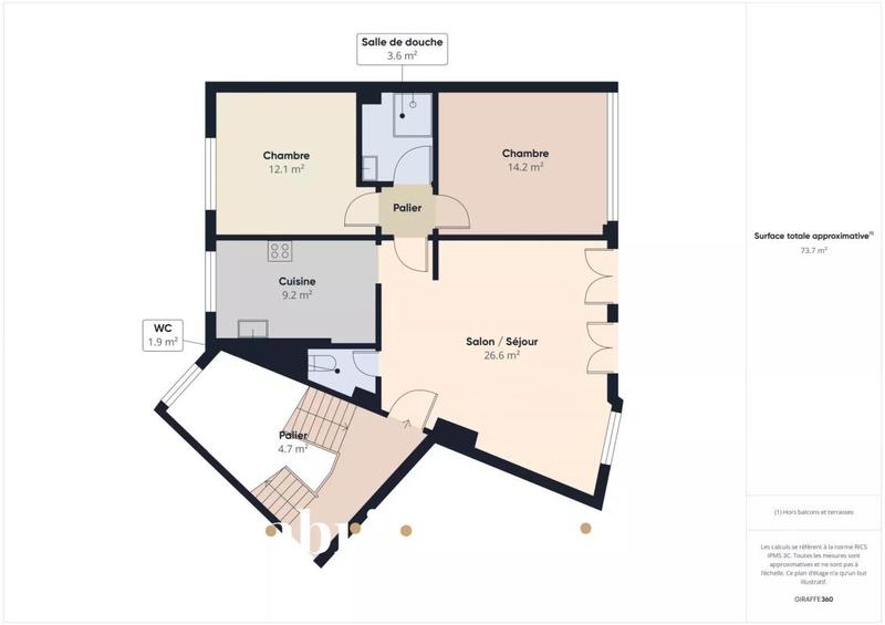 Appartement - 70 m² - 4 pièces