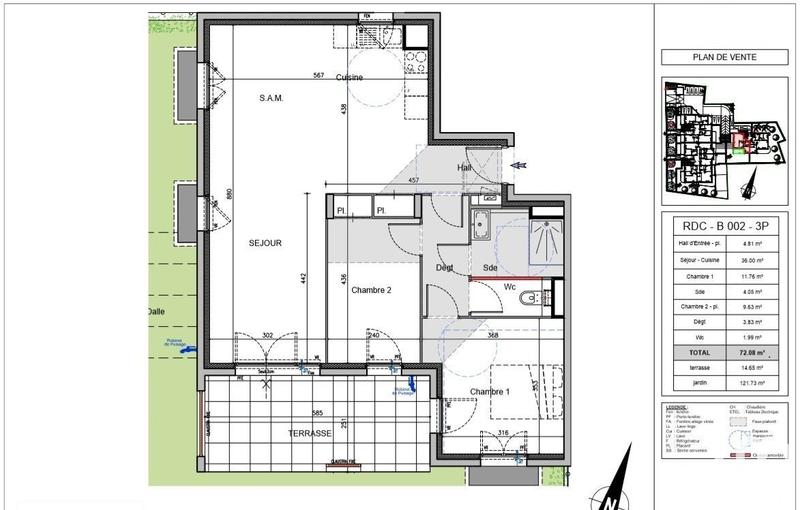 Appartement - 72 m² - 3 pièces