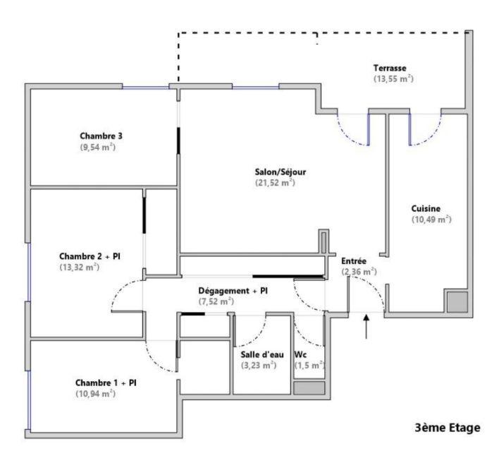 Appartement - 80 m² - 4 pièces