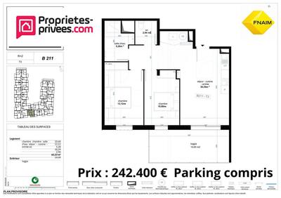 Appartement - 62 m² - 3 pièces