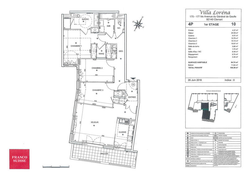 Appartement - 94 m² - 4 pièces