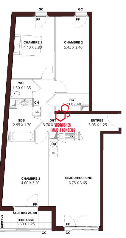 Appartement - 85 m² - 4 pièces