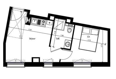 Appartement - 27 m² - 2 pièces