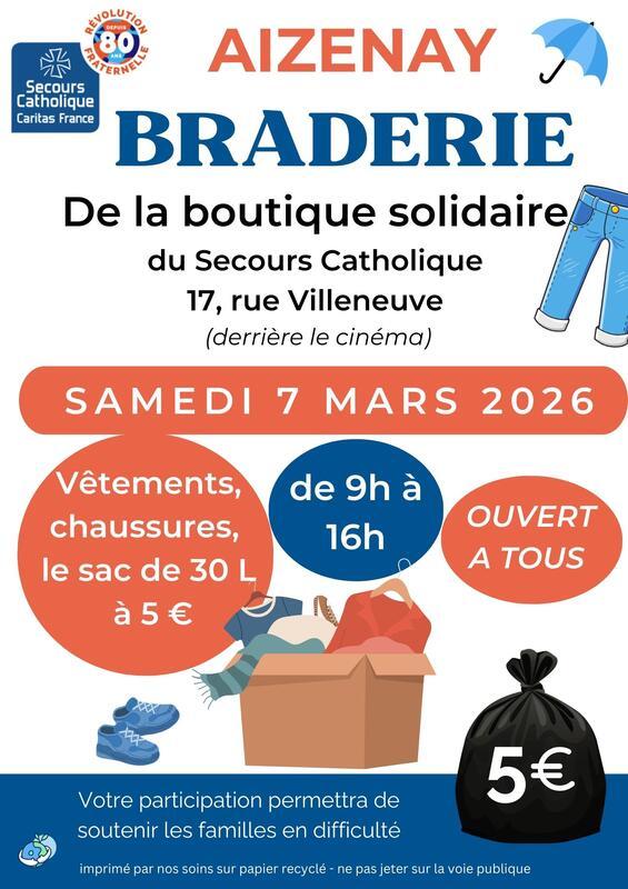 Braderie solidaire du secours catholique