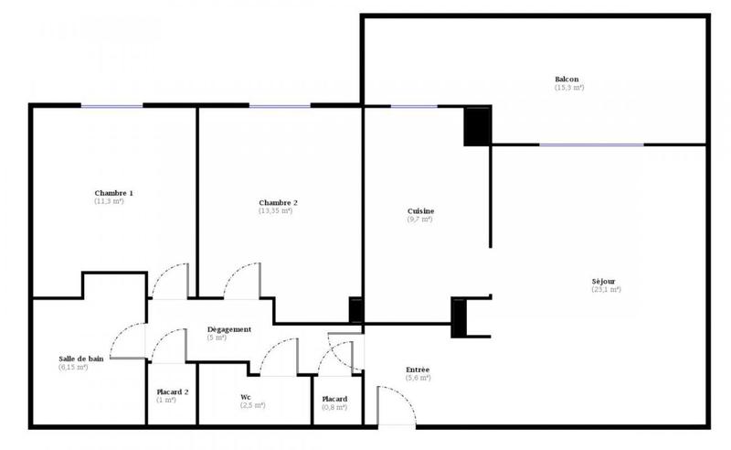 Appartement - 78 m² - 3 pièces