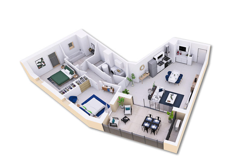 Appartement - 73 m² - 3 pièces