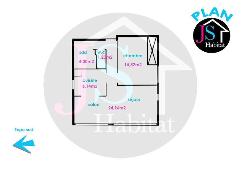 Appartement - 57 m² - 2 pièces