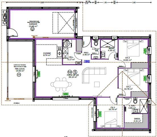 Maison - 102 m² - 4 pièces