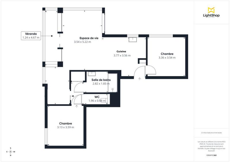 Appartement - 72 m² - 3 pièces