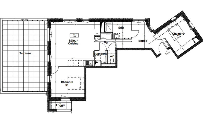 Appartement - 73 m² - 3 pièces