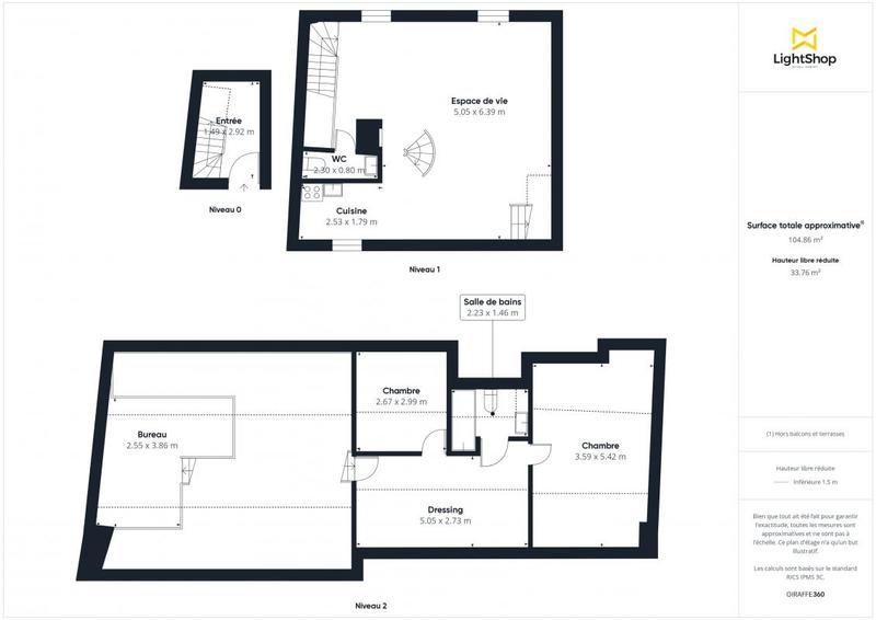 Maison - 76 m² - 3 pièces