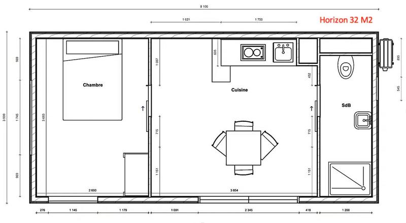 Maison - 15 m² - 1 pièce