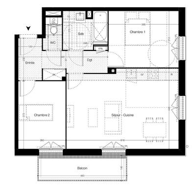 Appartement - 62 m² - 3 pièces