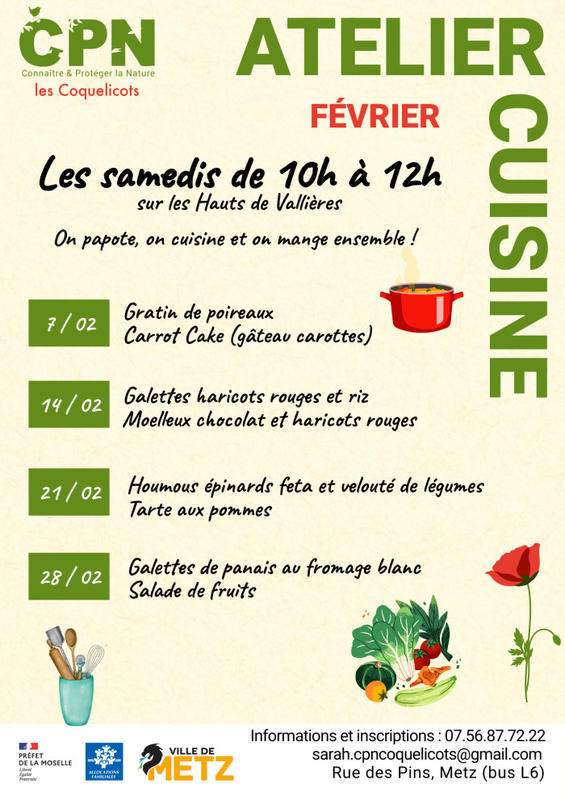 Ateliers cuisine - Samedi tous dehors !