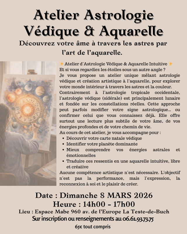 ✨ Atelier Astrologie Védique &amp; Aquarelle Intuitive ✨