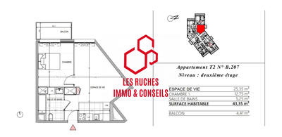 Appartement - 43 m² - 2 pièces