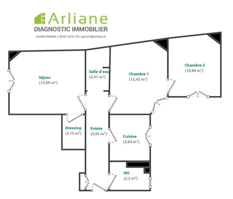 Appartement - 56 m² - 3 pièces