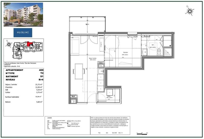 Appartement - 42 m² - 2 pièces