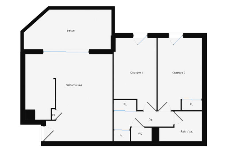 Appartement - 57 m² - 3 pièces
