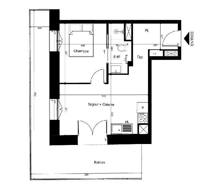 Appartement - 32 m² - 2 pièces