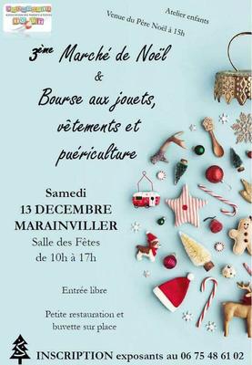 Marché de noël et bourse aux jouets, vêtements, puériculture