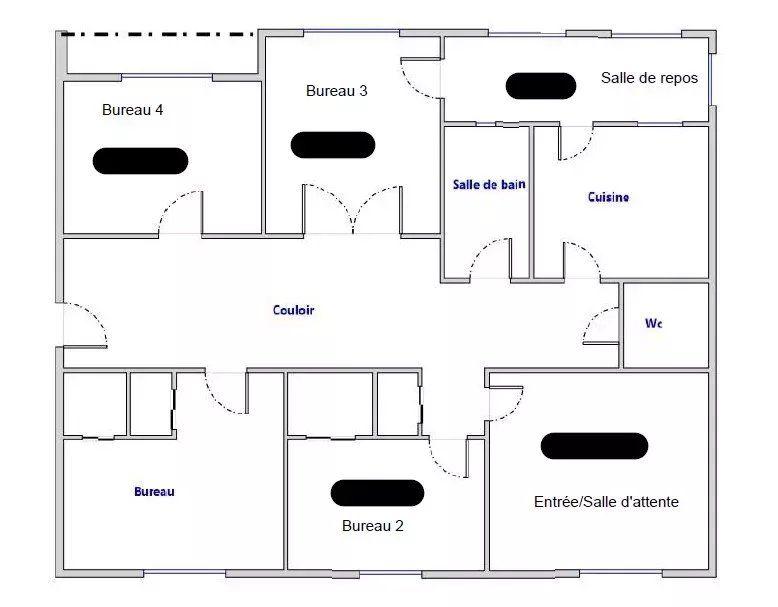 Bureau - 117 m² - 5 pièces