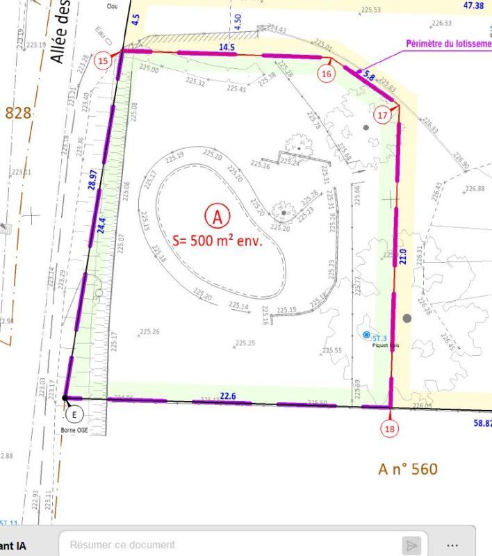 Terrain constructible - 500 m²