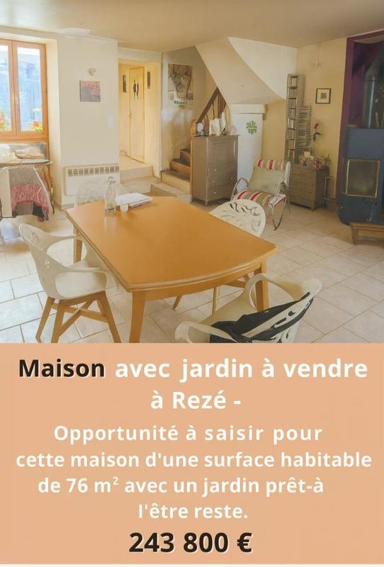 Maison - 76 m² - 4 pièces