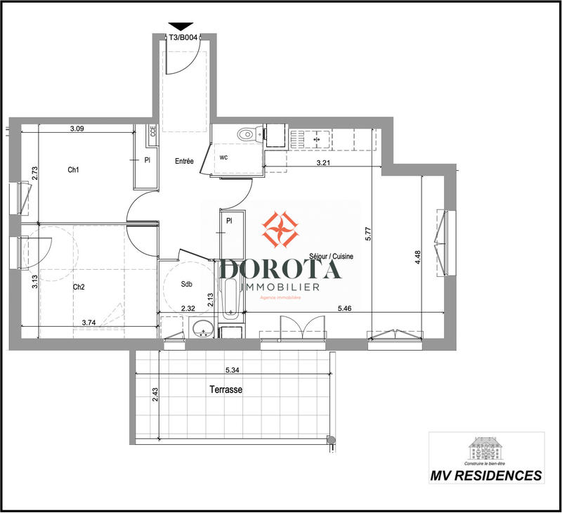 Appartement - 67 m² - 3 pièces