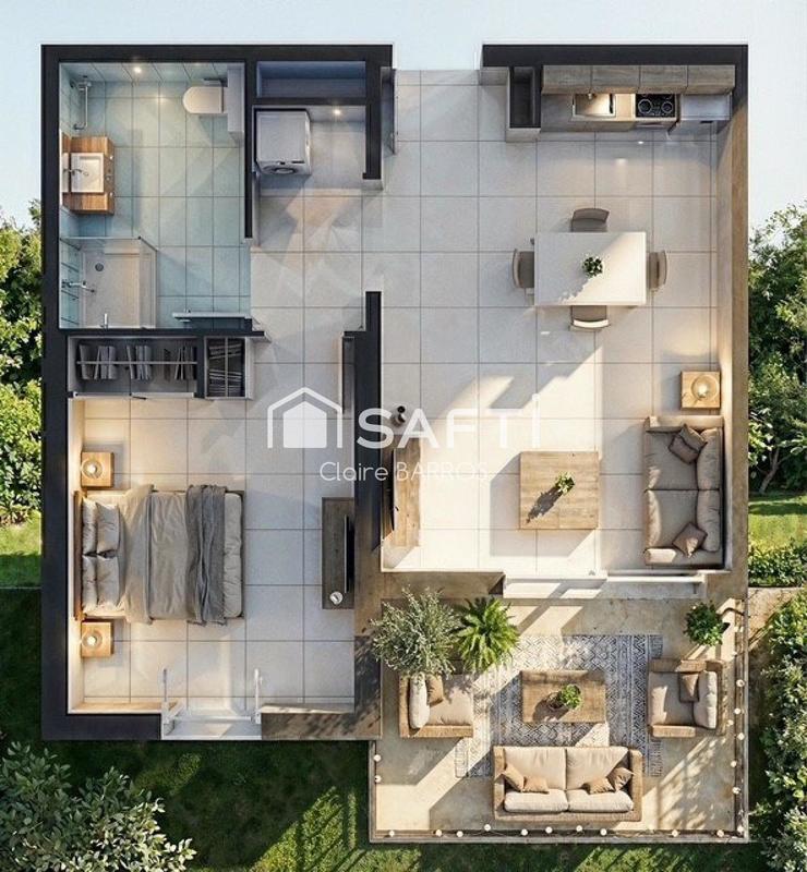 Appartement - 43 m² - 2 pièces