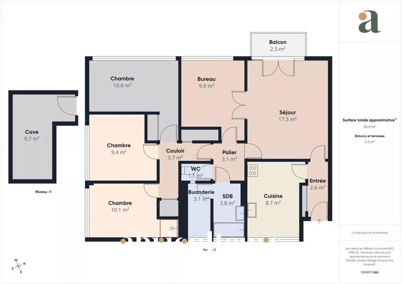 Appartement - 84 m² - 5 pièces