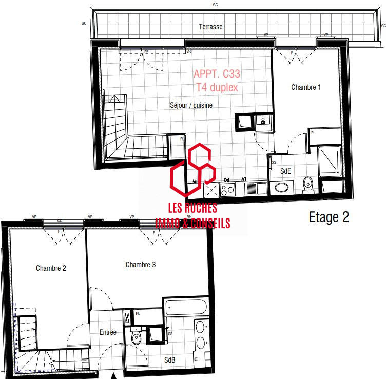 Duplex - 75 m² - 4 pièces